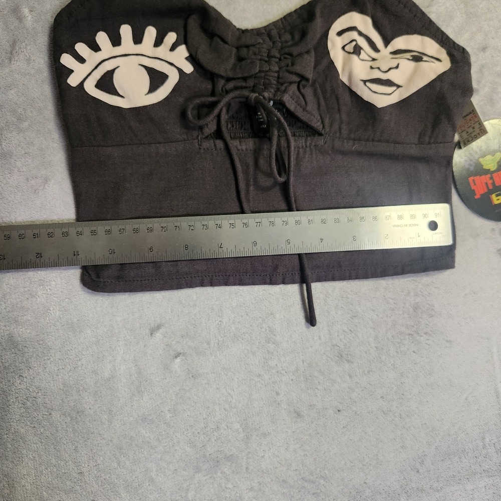 New Billabong x Mami Wata So Adorable Cami Crop Top XS Off Black Surf Africa Art - Picture 6 of 10